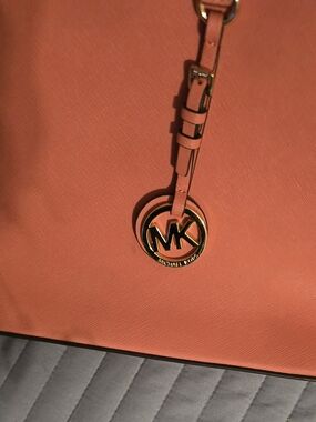 Michael Kors Women's Coral Tote Bag with MK Charm